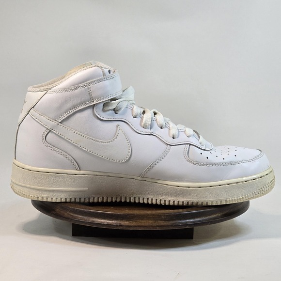 Nike Air Force 1 Mid Shoes Mens Size 10.5 White Leather CW2289-111 Classic Retro - Picture 7 of 10